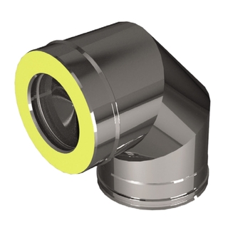 Отвод сэндвич 90 d200мм элемент дымохода