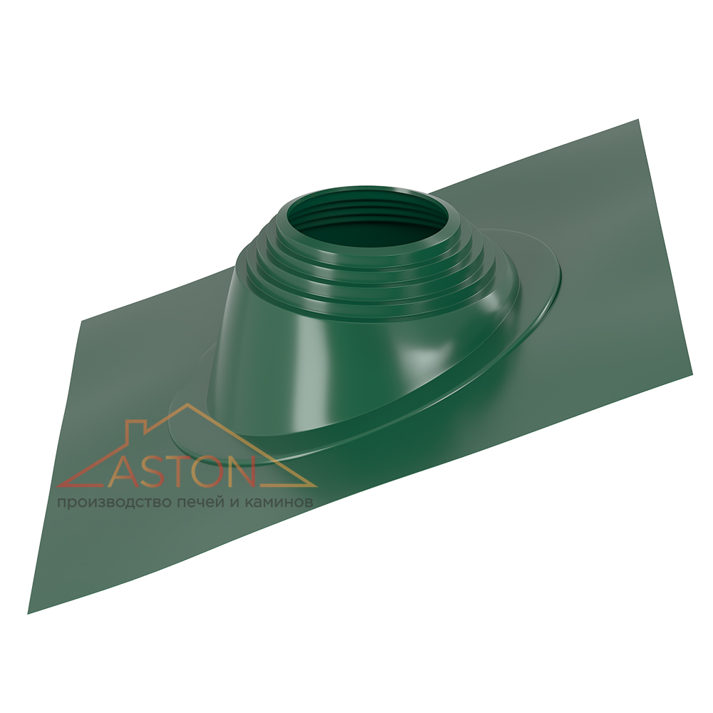 Кровельный проход "ASTON" № 6 (д.200-280мм, 600х600мм) угл, силикон, Зеленый