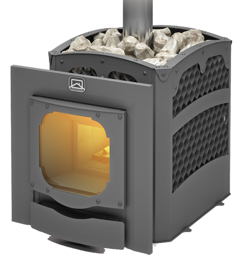 Печь для бани Былина-сетка 18 Ч Панорама (1.2)