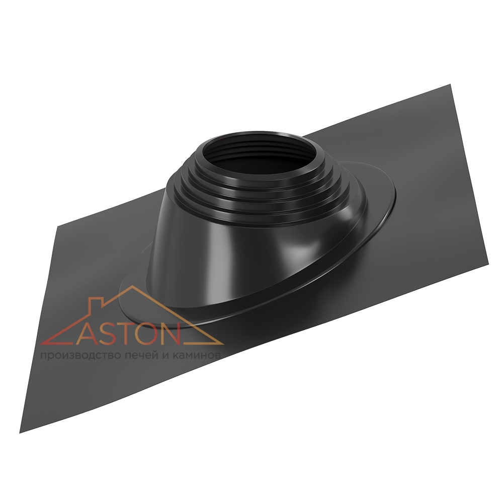 Кровельный проход "ASTON" № 6 (д.200-280мм, 600х600мм) угл, силикон, Черный